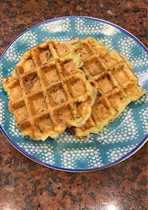 Una foto de Waffles vegetarianos