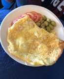 Huevo de tres quesos (omelette) en 10 minutos