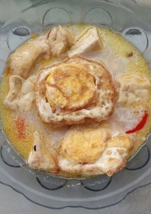 Foto resep Sayur tahu kuah telur ceplok