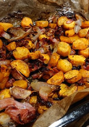 A picture of Roasted Honey sweet Potatoes.