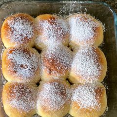 A picture of Honeycomb Buns with sweet glaze 😍.