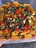 Tempe goreng toping sambal trasi iris