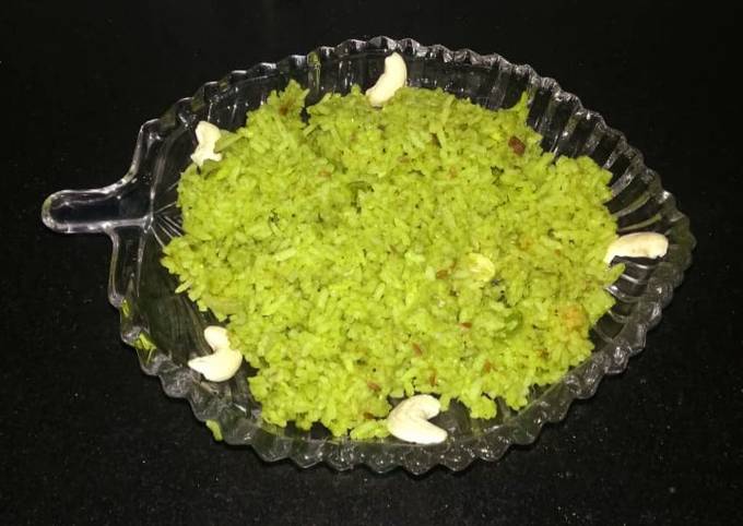 Green spinach pulao