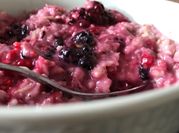 A picture of oatmeal with milk