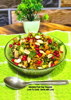 A picture of Moong Moth Sprouts Chaat - Protein-Rich Weight Loss Healthy chaat.