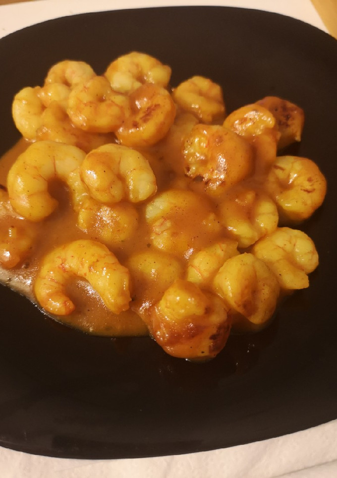 Una foto de Gambas al curry