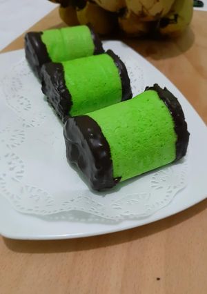 Foto resep Banana roll cake filling chocolate & cheese