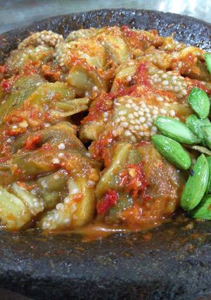 Foto resep Sambel pete terong bakar