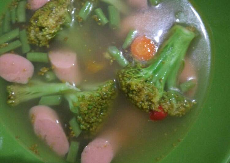 Sup brokoli sosis sayur mantap