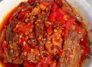 Foto resep Dendeng sapi batokok sambal merah
