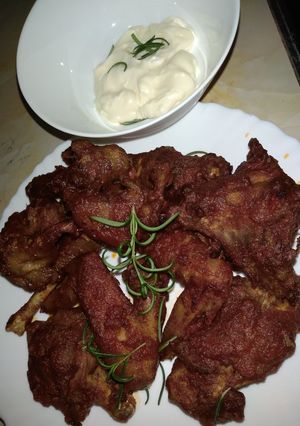 A picture of Buffalo wings with mayo#wheatflourcontest#4wkschallenge.