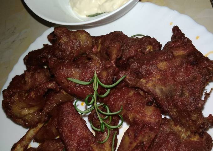 Recipe of Quick Buffalo wings with mayo#wheatflourcontest#4wkschallenge