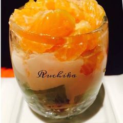 A picture of Tri coloured Fruit Trifle.