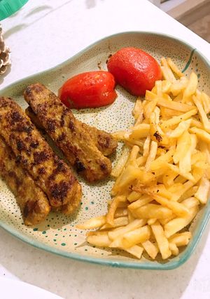 عکسی از دستور کباب تابه ای مرغ