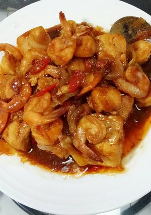 Foto resep Udang tahu saos tiram