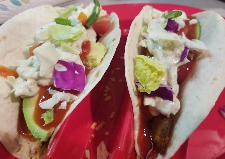 Recipe of Homemade Fish tacos with awesome sauce