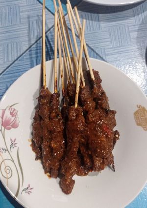 Foto resep Sate sapi bumbu kacang