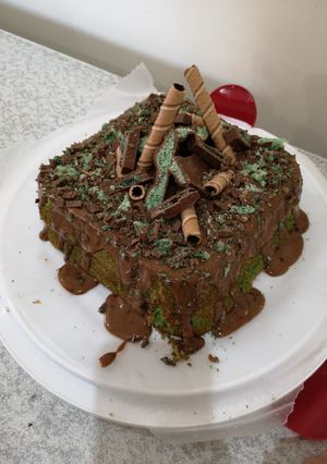 A picture of Mint Sponge Cake #sahdessert.