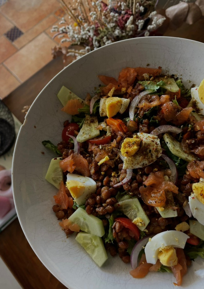 Una foto de Ensalada de lentejas veraniega