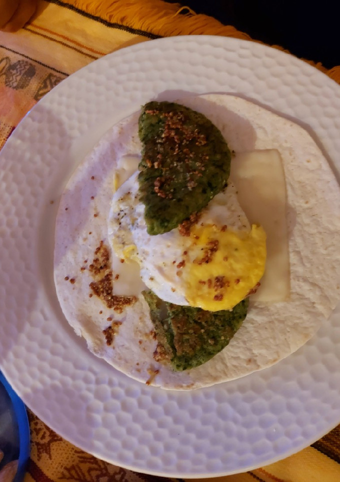 Una foto de Fajita de hamburguesa de espinacas
