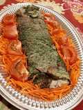 Pionono de espinaca y trucha