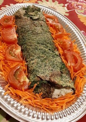 Una foto de Pionono de espinaca y trucha