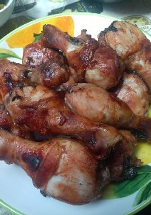 Una foto de Pollo asado con salsa barbecue