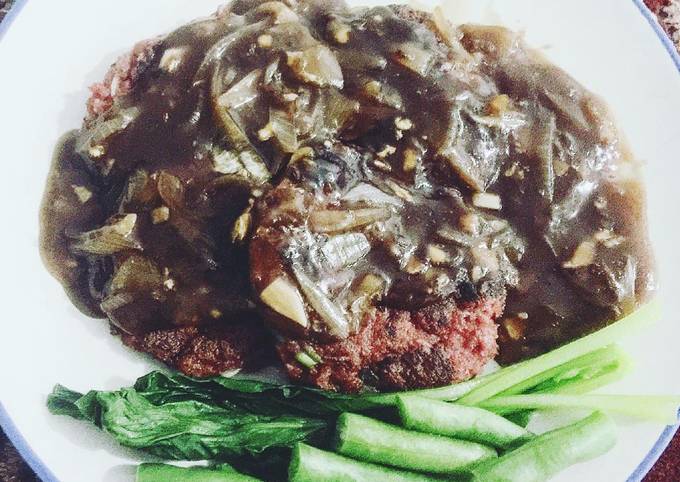 Steak kornet saus teriyaki simple dan enak (untuk makan malem)