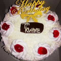 A picture of White forest cake.