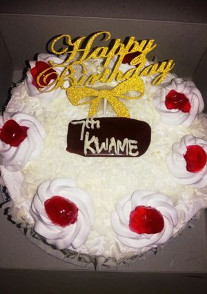 A picture of White forest cake.