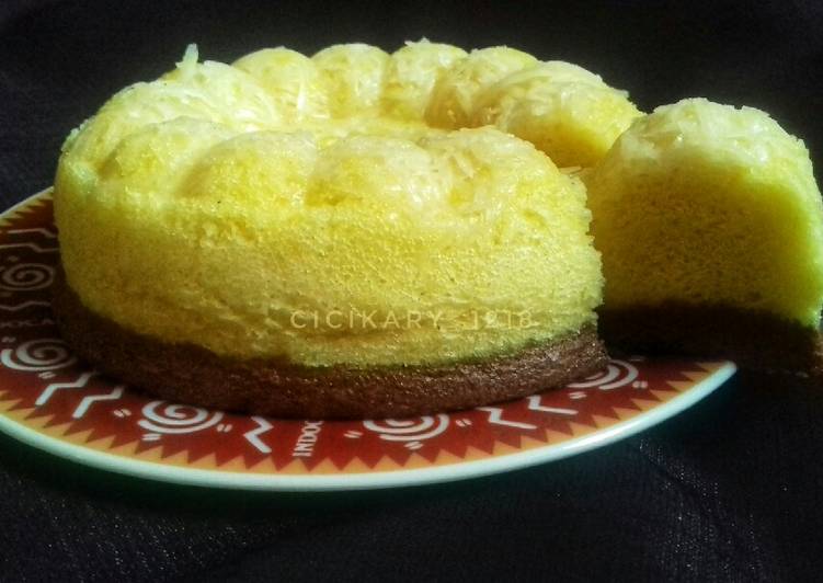 Cara mengolah 21. Putu ayu labu kuning keju lapis coklat yang Bikin Ngiler