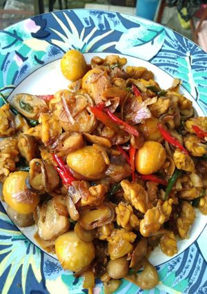 Foto resep Oseng jamur merang telur puyuh