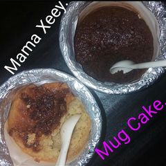 A picture of Chocolate and vanilla Mug cake.