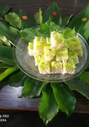 A picture of Double colour Toprapak or Coconut Burfi.