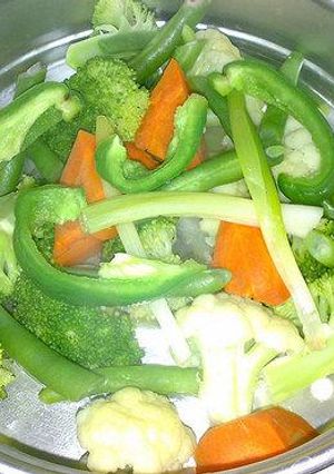 Una foto de Vegetales al vapor