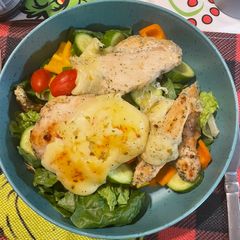 A picture of Grilled Ranch Chicken with Pepper-jack cheese.