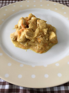 Una foto de Pechuga de pollo al curry