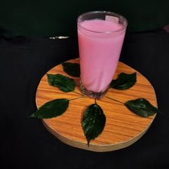 Hibiscus flower yogurt lassi A picture of Hibiscus flower yogurt lassi.