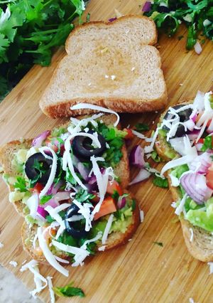 A picture of Avocado Veggie Toast/  Sandwich.