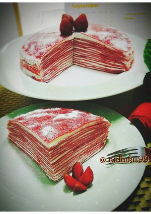 Foto resep Red Velvet Crepe Tart