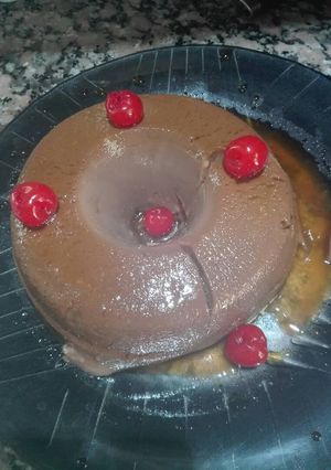 Una foto de Flan chocolate o dulce de leche fácil y express