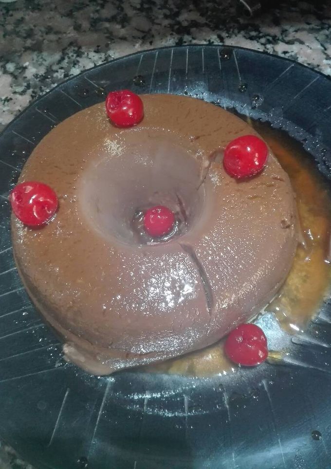 Una foto de Flan chocolate o dulce de leche fácil y express
