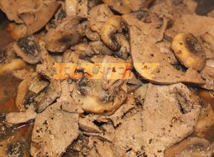 Hình của món Gan xào nấm.