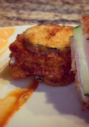 Una foto de Riquísimos san jacobos de calabacín, jamón York y tranchetes
