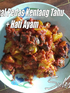 Foto resep Sambal pedas kentang tahu+hati ampla ayam