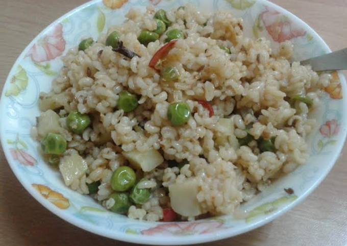 Barley potato and green peas pulao