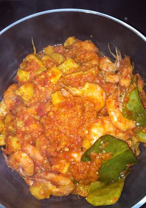 Foto resep Udang balado kentang
