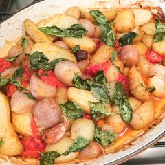 A picture of Lemon & Basil Roasted Summer Vegetables.