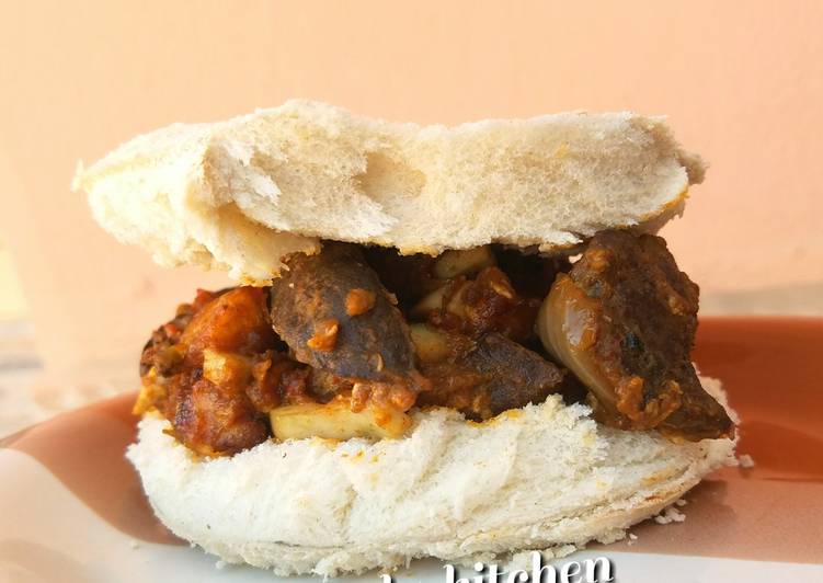 Easiest Way to Prepare Perfect Plantain and liver sauce sandwich