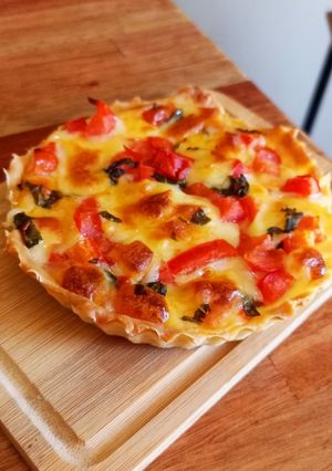 Una foto de Mini tartas caprese